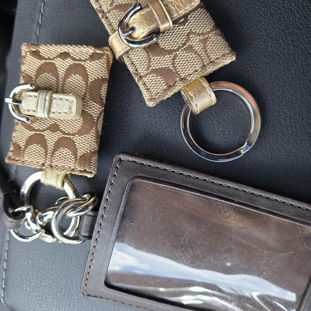 Coach Brown and Tan Key & Card Holders